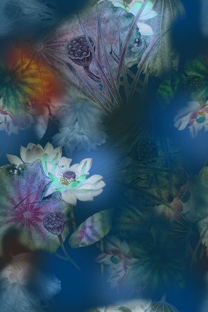 手绘花卉印花花型图片
