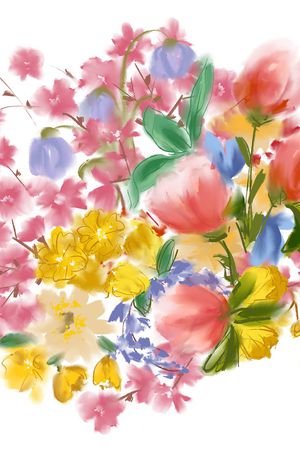 水彩印花花型图片