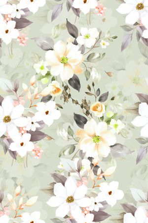 水彩印花花型图片