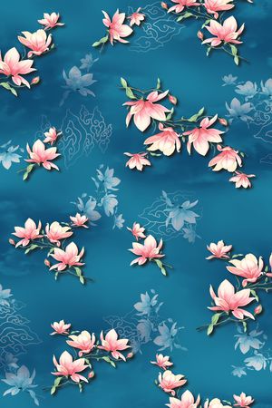 玉兰花印花花型图片