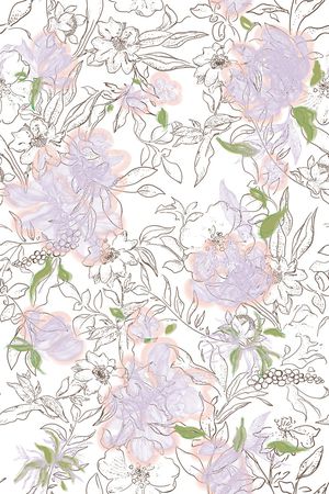 抽象花卉印花花型图片