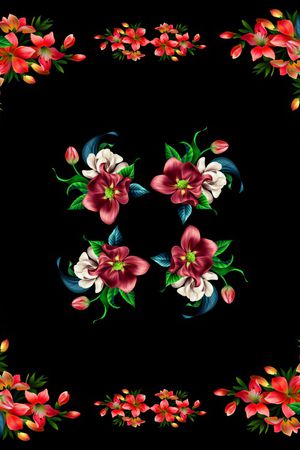 花卉印花花型图片