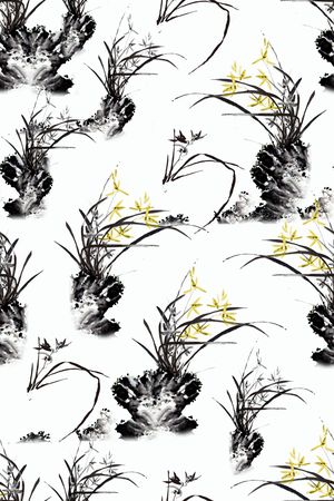 国画印花花型图片