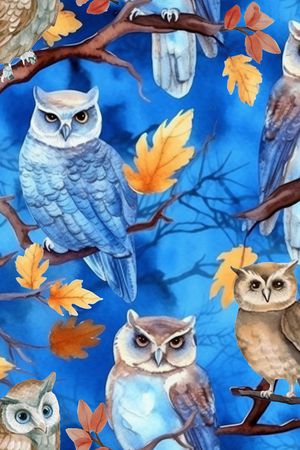 猫头鹰印花花型图片