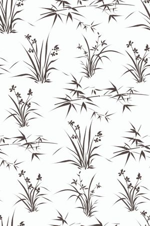 清爽底花卉印花花型图片