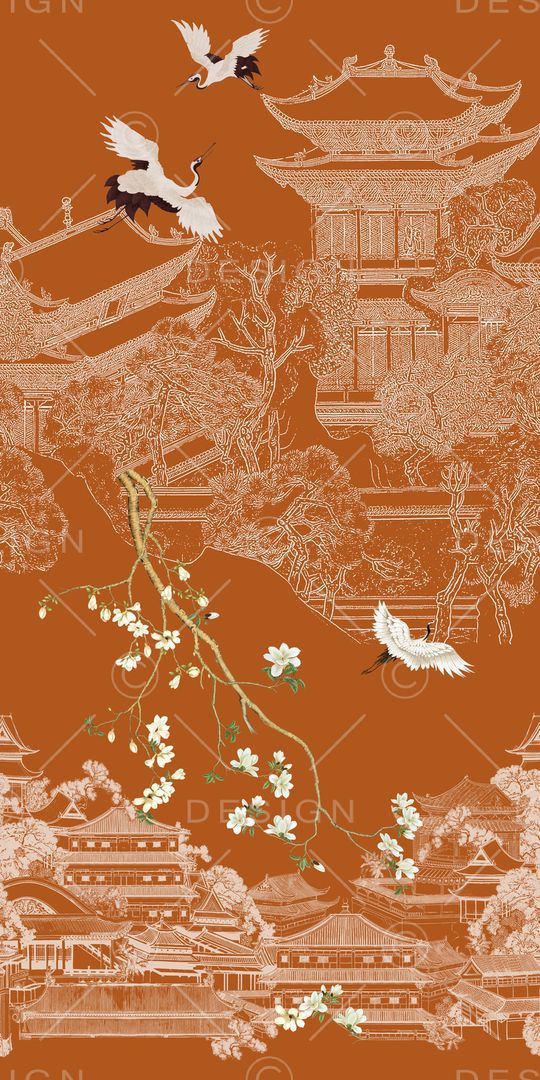 线条印花花型图片