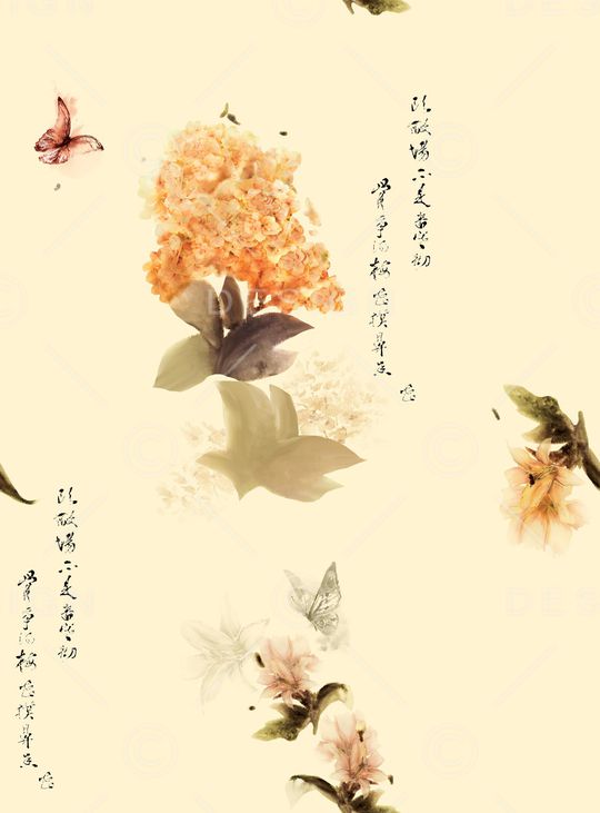 中国风印花花型图片