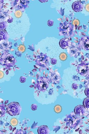 水彩花卉印花花型图片