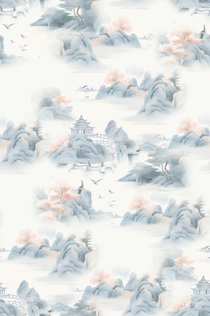 国画印花花型图片