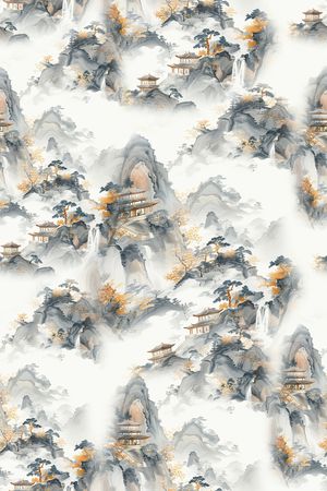 国画印花花型图片