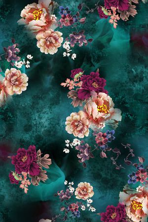 牡丹印花花型图片