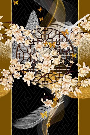 玉兰花印花花型图片