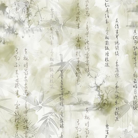 水墨风印花花型图片