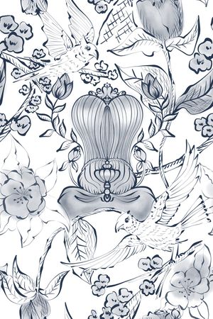 鸟印花花型图片