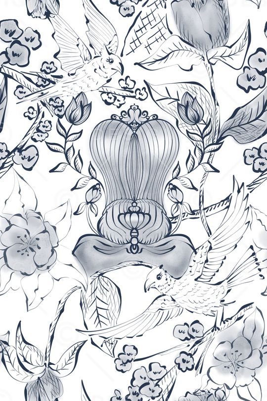 鸟印花花型图片
