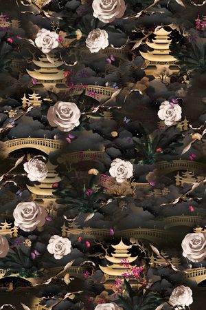满版散花印花花型图片