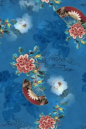 扇子印花花型图片