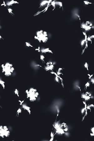 黑底花卉印花花型图片
