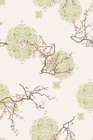中国风旗袍印花花型图片