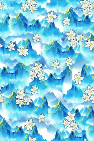 满版散花印花花型图片