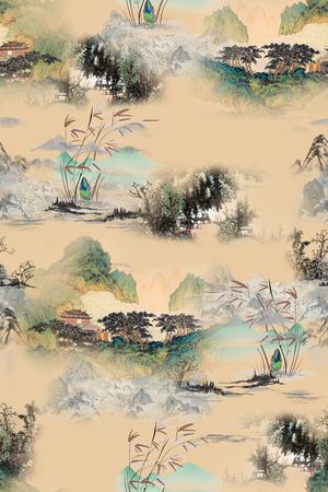 山水印花花型图片