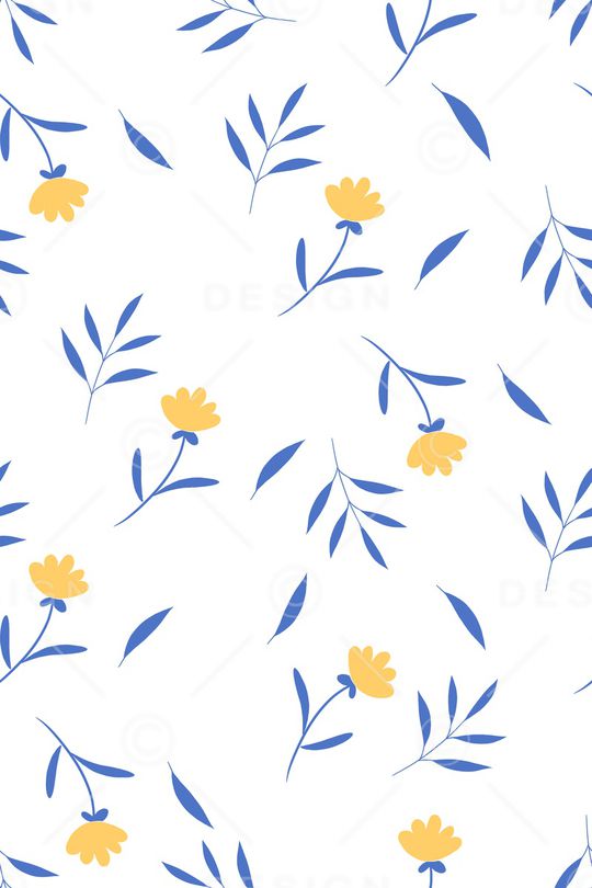 清爽底花卉印花花型图片