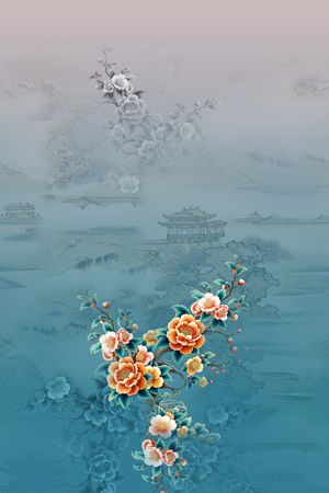国画印花花型图片