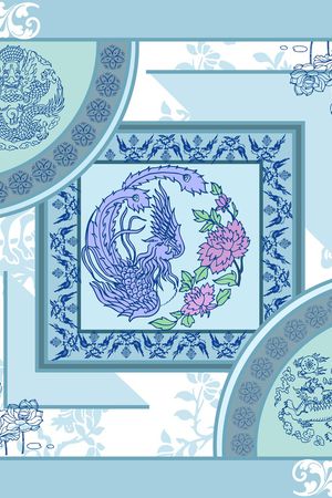 青花瓷印花花型图片