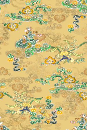 旗袍印花花型图片