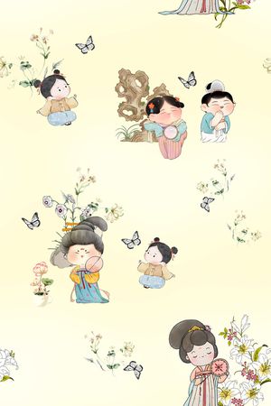 卡通人物印花花型图片