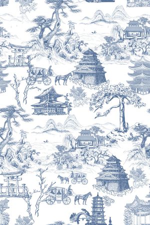 中国风印花花型图片