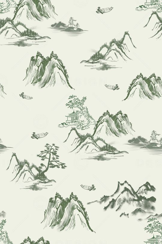中国风印花花型图片