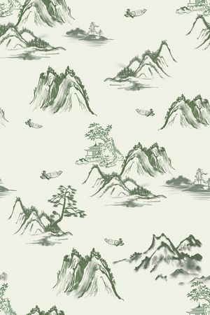 中国风印花花型图片