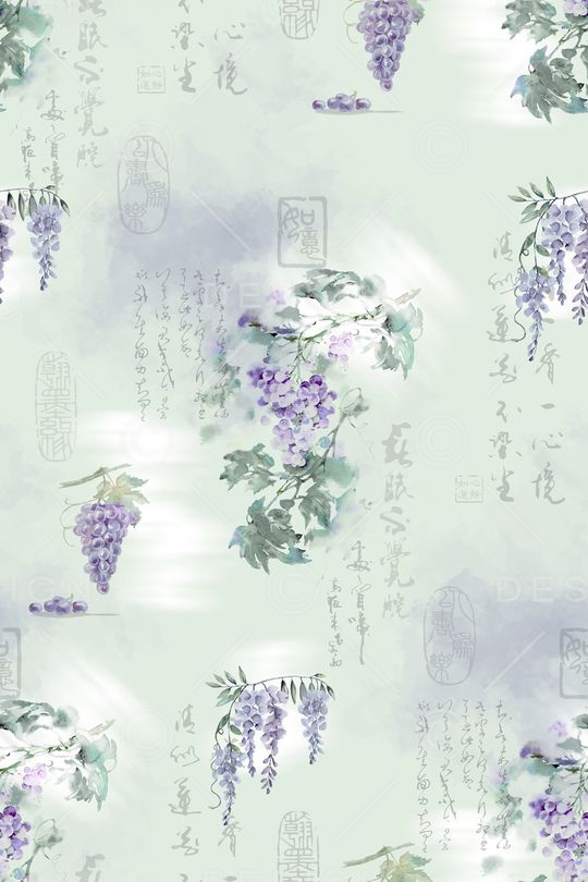 水彩印花花型图片