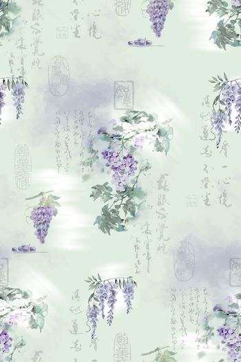 水彩印花花型图片
