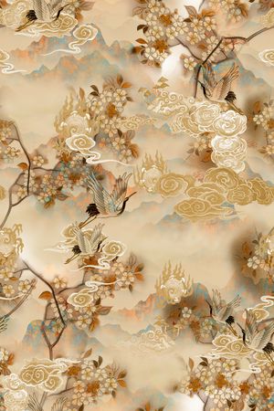 中老年印花花型图片