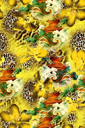 真丝印花花型图片