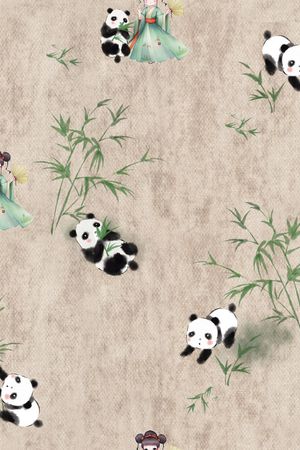 熊猫印花花型图片