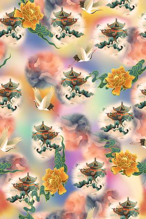 真丝印花花型图片