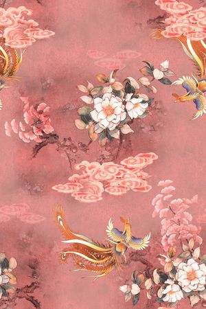 中国风印花花型图片