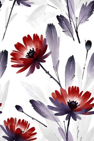 手绘大花印花花型图片