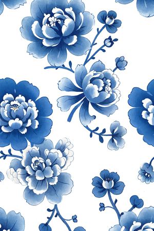 手绘大花印花花型图片