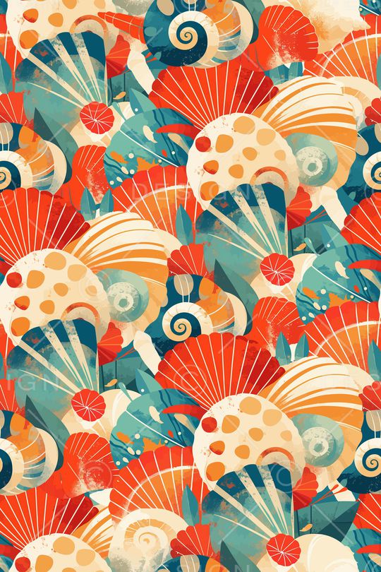 贝壳印花花型图片