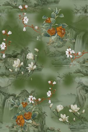 真丝印花花型图片