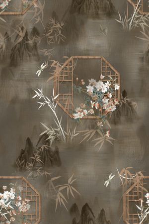 中国风印花花型图片