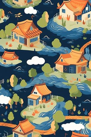 房屋印花花型图片