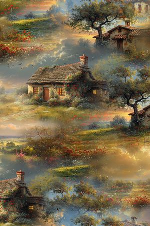 房屋印花花型图片