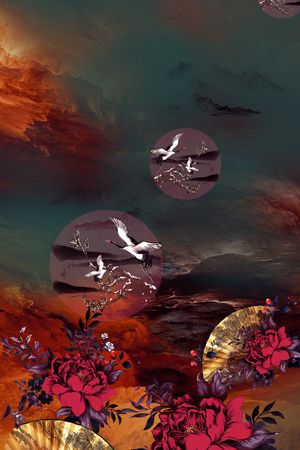 中国风印花花型图片