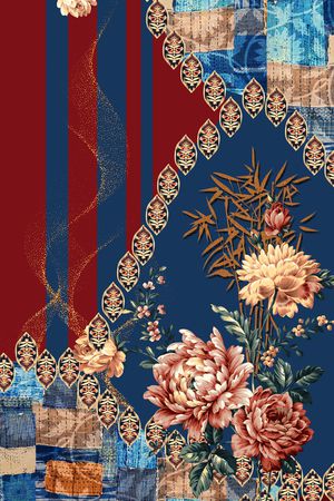 中国风印花花型图片