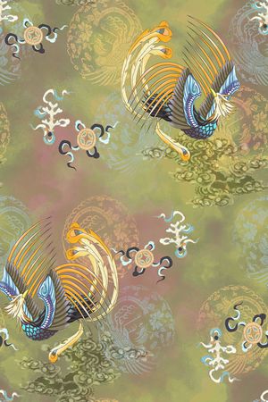 中国风印花花型图片
